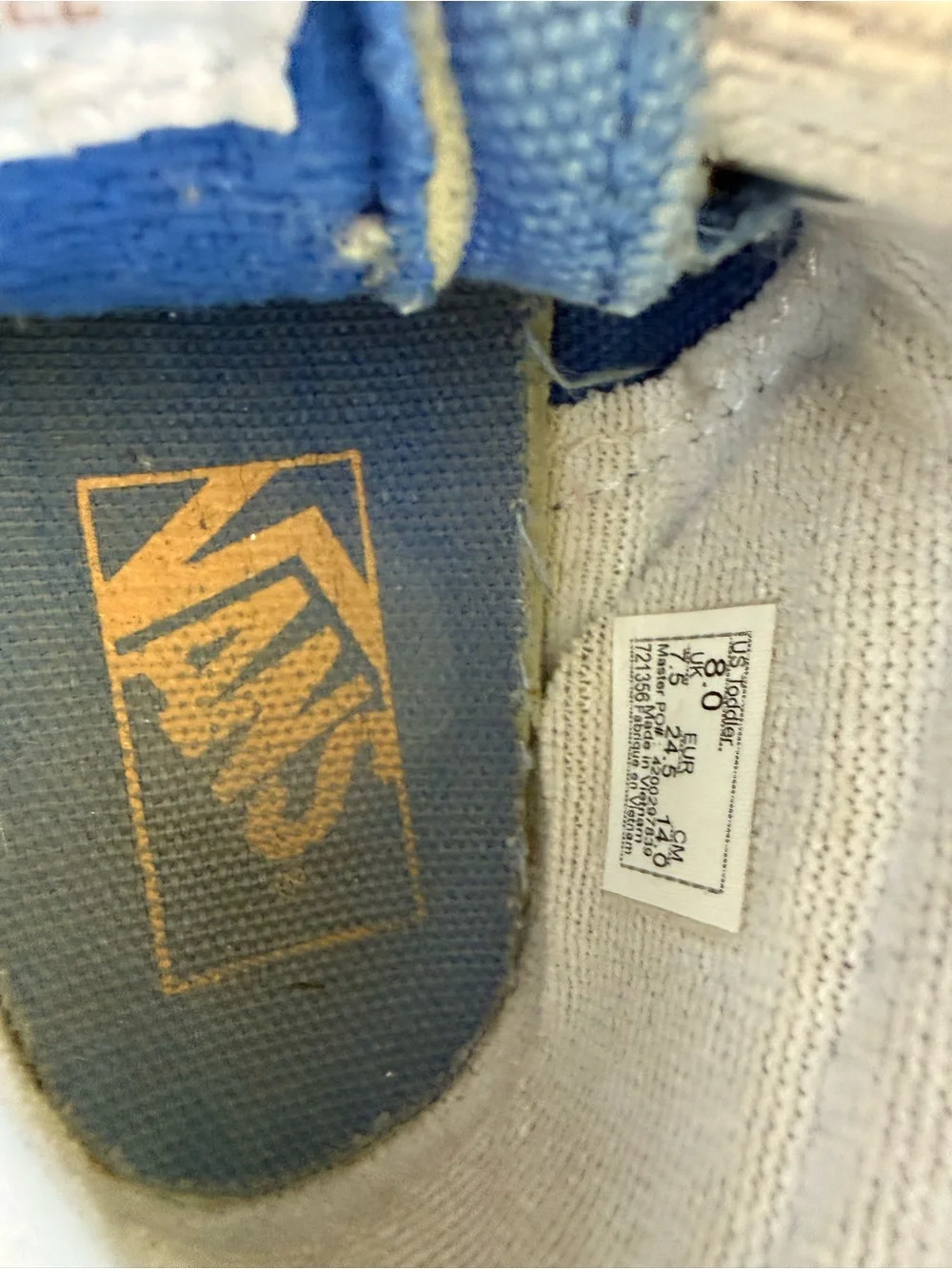 Vans Blue High-Top Velcro Sneakers
